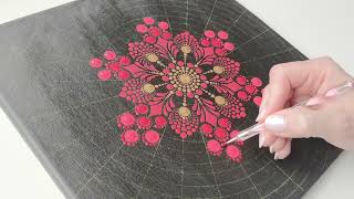 Christmas Dot Mandala Painting on square canvas [upl. by Ahsirkal139]