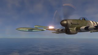 RAF Hawker Typhoon takes down V1 flying bomb doodlebug  Blender 33 [upl. by Arada]