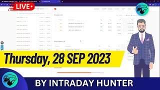 Live Intraday Trade  Bank nifty Option Trading by Intraday Hunter  28 SEP 2023 [upl. by Kenwrick]