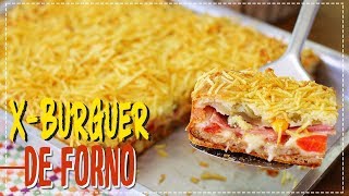 XBURGUER DE FORNO RECEITA PRÁTICA PARA FÉRIAS [upl. by Ahtaela]