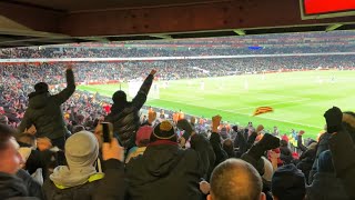 LIVERPOOL AWAY END GO MAD FOR DIAZ’S GOAL  Arsenal 02 Liverpool [upl. by Ellenij]