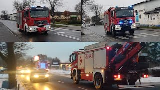 TRĄBY Alarmowo OSP KSRG Dopiewo oraz JRG SA PSP Poznań do różnych zdarzeń [upl. by Adnamal520]