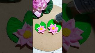 Lilly pad with water drops 😍  clay art  পদ্মফুল তৈরি  shorts ytshorts viralvideo diy [upl. by Jamnes]