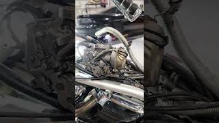 Suzuki Intruder 1400 front carb removal [upl. by Enelrae]