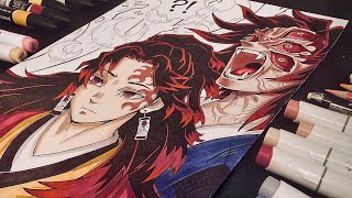 Drawing Demon Slayer  Yoriichi and Kokushibo Kimetsu No Yaiba [upl. by Francesco]