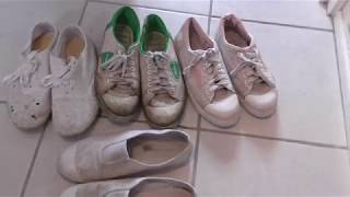 My dirty and worn gardening plimsolls  canvas sneakers [upl. by Hartwell]