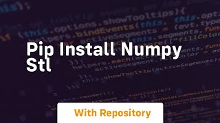 pip install numpy stl [upl. by Dolorita267]