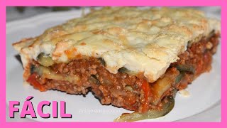 👉 Cómo hacer LASAÑA de BERENJENA y CARNE picada FÁCIL 😋 [upl. by Sybil]