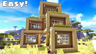 Minecraft How To Build a Modern Wooden Survival House  Tutorial 13 [upl. by Docile]