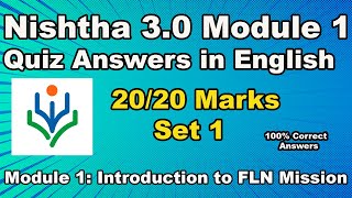 NISHTHA 30 Module 1 Quiz Answers in English  Introduction to FLN Mission  Module 1 Quiz Answers [upl. by Lieberman748]