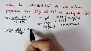 Unidades de Concentración Molalidad m [upl. by Ecnarretal]