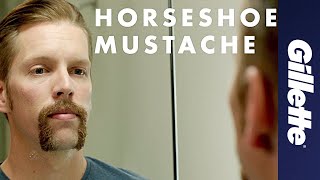 Mustache Styles How to Shave a Horseshoe Mustache  Gillette [upl. by Emmerich567]