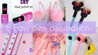 6 Easy DIY Pen amp Pencil Decorations  Back to School Supplies  Craft Compilation [upl. by Carolin810]