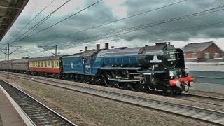 60163 Tornado whistles and races past Retford on The Cathedrals Express  030713 [upl. by Mooney24]