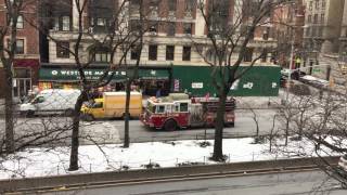 FDNY ENGINE 40 RESPONDING ON BROADWAY ON THE UPPER WEST SIDE AREA OF MANHATTAN IN NEW YORK CITY [upl. by Adaiha563]