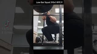 Low Bar Squat 310 Single RPE 9  gym motivation squat [upl. by Ahsinit]