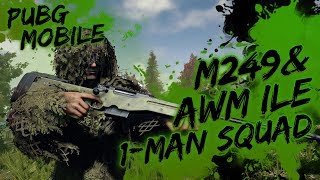 M249 amp AWM İLE 1MAN SQUAD PUBG Mobile [upl. by Assila]