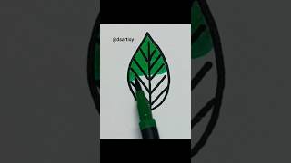 Easy leaf drawing how to draw a leaf coloring leafart satisfying shortsfeed shorts [upl. by Dorreg]