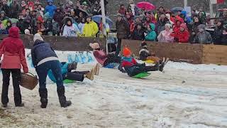 GAP  06012024 Hornschlittenrennen in GarmischPartenkirchen  Kinderrennen [upl. by Compte124]