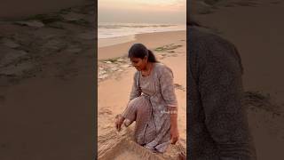 கோட்டைய அரிச்ச கடல்அலை😜 Sand Castle  மணல் கோட்டை villagelife nature kids fun seashore sea [upl. by Irrok]