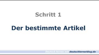 Deutsch lernen  Learn German Bestimmter Artikel  Deklination 01 [upl. by Ahsirk390]