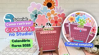 Como rastrear e cortar calendário vaso de flor 2025 no Silhouette Studio  TUTORIAL ✅ [upl. by Charmine]