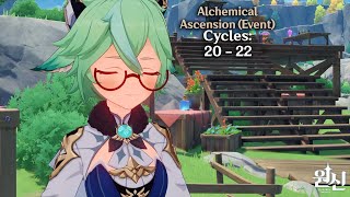 Genshin Impact  Alchemical Ascension Event  Cycles 20  22 Alchemy Exam Rubedo Imminent [upl. by Vivica]