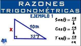 Razones Trigonométricas  Hallar un lado  Ejemplo 1 [upl. by Hooper]