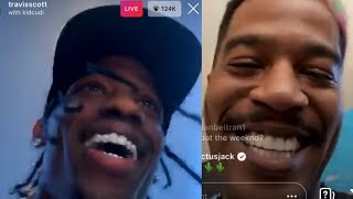 TRAVIS SCOTT amp KID CUDI PLAY 2 NEW SONGS ON IG LIVE [upl. by Adanar824]