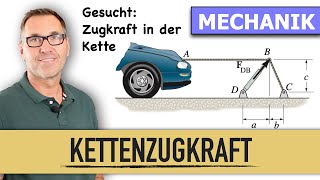 Zugkraft in Kette  Gleichgewicht im Punkt  Zentrales Ebenes Kraftsystem Gleichgewichtsbedingungen [upl. by Avenej]