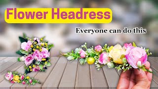 DIY Floral Headpiece Tutorial How to Make a Bridal Headdress  Secret Bridal Headdress Tutorial [upl. by Cyrill]