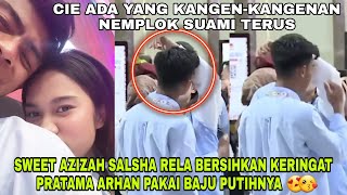 MOMEN AZIZAH SALSHA BERSIHKAN KERINGAT PRATAMA ARHAN PAKAI BAJUNYA BIKIN NETIZEN MELEYOT 😍 [upl. by Aya]