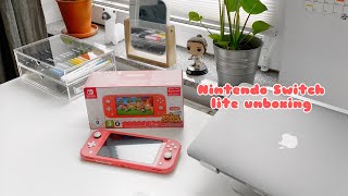 Nintendo Switch Lite Unboxing Animal Crossing Bundle 🪸 [upl. by Ennael]