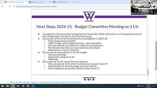 WCSD BOE November 6 2024 Budget Committee [upl. by Ajan175]