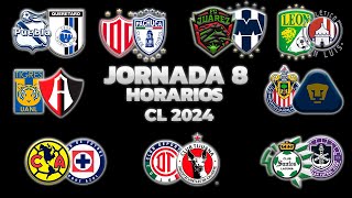 HORARIOS CANALES Y FECHAS DONDE VER LA JORNADA 8  LIGA MX CLAUSURA 2024 [upl. by Werra]