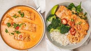 15 Minutes Salmon Coconut Curry Thai Salmon Curry [upl. by Nilerual397]