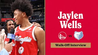 Jaylen Wells Walk Off Interview  Grizzlies vs Warriors [upl. by Olwen754]