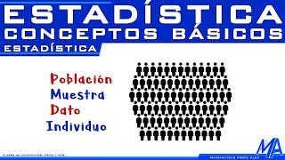 Conceptos básicos de estadística  Población muestra dato individuo [upl. by Adihsar]