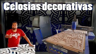 Celosia decorativa en madera realizada con un Router  Qustom CNC [upl. by Nwadrebma]