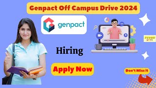 Genpact Off Campus Drive 2024  Any Graduate [upl. by Verlie]