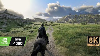 8K60 RDR2 RTX 4090  close to realism  Beyond all Limits Raytracing Reshade  100Mods [upl. by Killen]