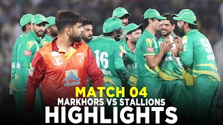 Full Highlights  Markhors vs Stallions  Match 4  Bahria Town Champions Cup 2024  M9A1K [upl. by Nref]