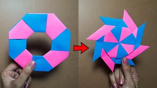 HOW TO MAKE A TRANSFORMING NINJA STAR with 8 Sides [upl. by Aliwt]