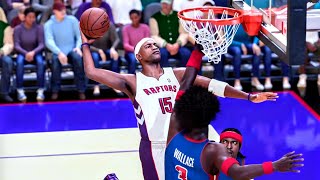 NBA 2K  Vince Carter DoubleDouble Highlights 58 PTS amp 20 REB vs Pistons [upl. by Aneekahs]