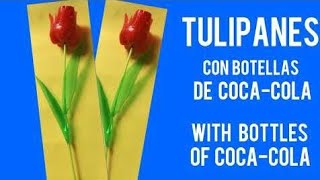 TULIPANES CON BOTELLAS PLASTICAS DE COCA COLA [upl. by Eyma]