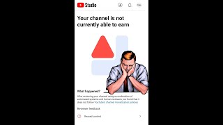 Solved  Your channel is not currently able to Earn  Monetization Disabled youtube monetization [upl. by Nwahsar708]