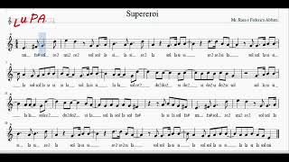 Supereroi Mr Rain  Flauto  Note  Spartito  Karaoke  Instrumental  Canto [upl. by Ahsiral]