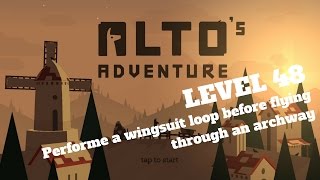 Altos Adventure  Performe a wingsuit loop before flying through an archway  Level 48 [upl. by Howlyn]