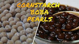 Homemade cornstarch BOBA PEARLS [upl. by Drarreg230]