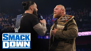 Brock Lesnar comes facetoface with Roman Reigns SmackDown Jan 7 2022 [upl. by Herzig66]